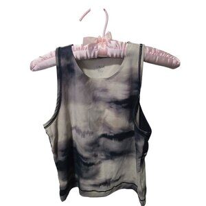 CALIA Active High Neck Black and Cream Top, Size Large